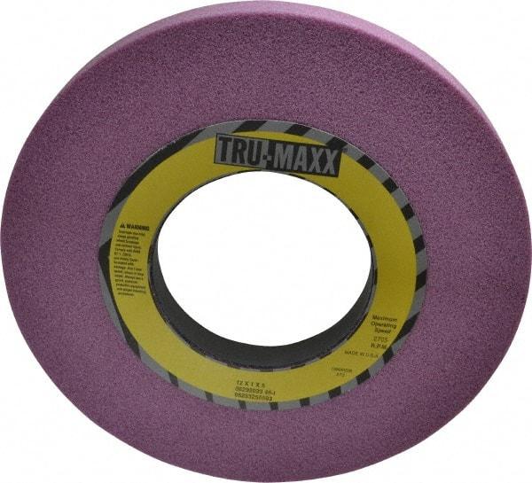 Tru-Maxx - 12" Diam x 5" Hole x 1" Thick, I Hardness, 46 Grit Surface Grinding Wheel - Aluminum Oxide, Type 1, Coarse Grade, 2,705 Max RPM, Vitrified Bond, No Recess - Caliber Tooling