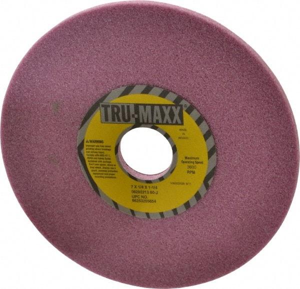 Tru-Maxx - 7" Diam x 1-1/4" Hole x 1/4" Thick, I Hardness, 46 Grit Surface Grinding Wheel - Aluminum Oxide, Type 1, Coarse Grade, 3,600 Max RPM, Vitrified Bond, No Recess - Caliber Tooling