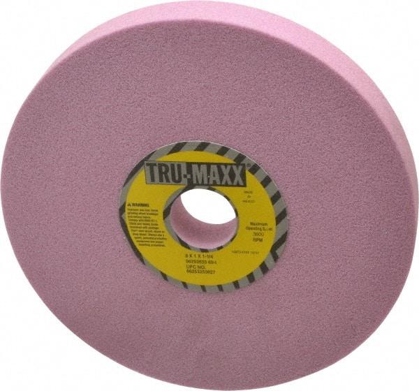 Tru-Maxx - 8" Diam x 1-1/4" Hole x 1" Thick, I Hardness, 60 Grit Surface Grinding Wheel - Aluminum Oxide, Type 1, Medium Grade, 3,600 Max RPM, Vitrified Bond, No Recess - Caliber Tooling