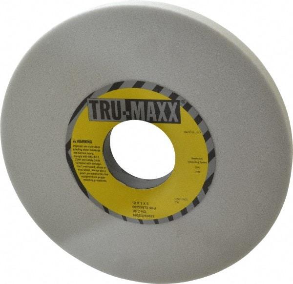 Tru-Maxx - 12" Diam x 3" Hole x 1" Thick, J Hardness, 46 Grit Surface Grinding Wheel - Aluminum Oxide, Type 1, Coarse Grade, 2,705 Max RPM, Vitrified Bond, No Recess - Caliber Tooling