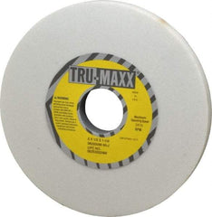 Tru-Maxx - 6" Diam x 1-1/4" Hole x 1/2" Thick, J Hardness, 60 Grit Surface Grinding Wheel - Aluminum Oxide, Type 1, Medium Grade, 5,410 Max RPM, Vitrified Bond, No Recess - Caliber Tooling