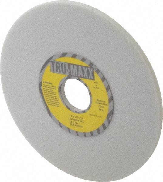 Tru-Maxx - 7" Diam x 1-1/4" Hole x 1/4" Thick, K Hardness, 46 Grit Surface Grinding Wheel - Aluminum Oxide, Type 1, Coarse Grade, 3,600 Max RPM, Vitrified Bond, No Recess - Caliber Tooling