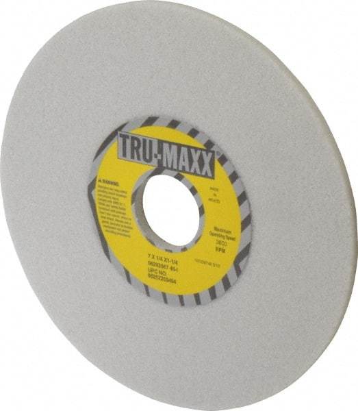 Tru-Maxx - 7" Diam x 1-1/4" Hole x 1/4" Thick, I Hardness, 46 Grit Surface Grinding Wheel - Aluminum Oxide, Type 1, Coarse Grade, 3,600 Max RPM, Vitrified Bond, No Recess - Caliber Tooling