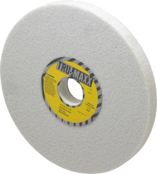 Tru-Maxx - 8" Diam x 1-1/4" Hole x 3/4" Thick, H Hardness, 46 Grit Surface Grinding Wheel - Aluminum Oxide, Type 1, Coarse Grade, 3,105 Max RPM, Vitrified Bond, No Recess - Caliber Tooling