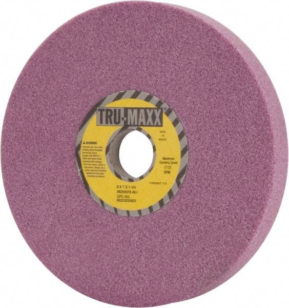 Tru-Maxx - 8" Diam x 1-1/4" Hole x 1" Thick, I Hardness, 46 Grit Surface Grinding Wheel - Aluminum Oxide, Type 5, Coarse Grade, 3,105 Max RPM, Vitrified Bond, One-Side Recess - Caliber Tooling