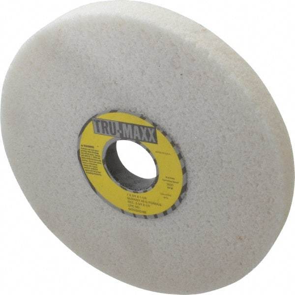 Tru-Maxx - 7" Diam x 1-1/4" Hole x 3/4" Thick, G Hardness, 46 Grit Surface Grinding Wheel - Aluminum Oxide, Type 1, Coarse Grade, 3,600 Max RPM, Vitrified Bond, No Recess - Caliber Tooling