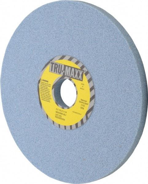 Tru-Maxx - 8" Diam x 1-1/4" Hole x 1/2" Thick, I Hardness, 46 Grit Surface Grinding Wheel - Ceramic, Type 1, Coarse Grade, 3,105 Max RPM, Vitrified Bond, No Recess - Caliber Tooling