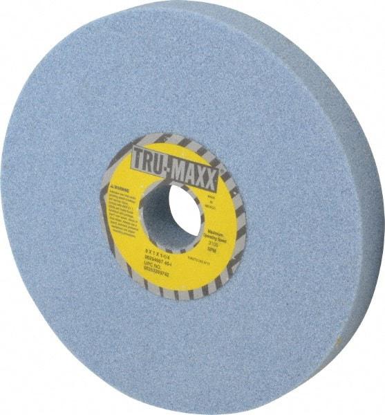 Tru-Maxx - 8" Diam x 1-1/4" Hole x 1" Thick, I Hardness, 46 Grit Surface Grinding Wheel - Ceramic, Type 1, Coarse Grade, 3,105 Max RPM, Vitrified Bond, No Recess - Caliber Tooling