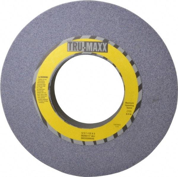 Tru-Maxx - 12" Diam x 5" Hole x 1-1/2" Thick, I Hardness, 46 Grit Surface Grinding Wheel - Aluminum Oxide, Type 1, Coarse Grade, 2,705 Max RPM, Vitrified Bond, No Recess - Caliber Tooling