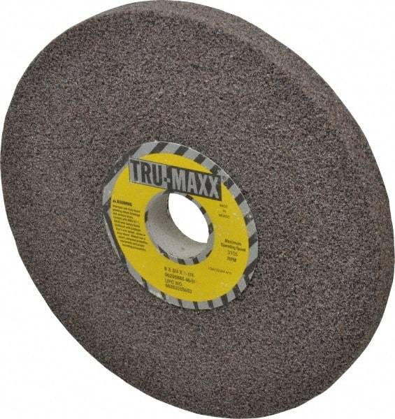 Tru-Maxx - 8" Diam x 1-1/4" Hole x 3/4" Thick, H Hardness, 46 Grit Surface Grinding Wheel - Aluminum Oxide, Type 1, Coarse Grade, 3,105 Max RPM, Vitrified Bond, No Recess - Caliber Tooling