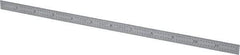 Starrett - 12" Long, 1/64, 1/32, 1/16, 1/8" Graduation, Flexible Steel Rule - 4R Graduation Style, 1/2" Wide, Silver, Satin Chrome Finish - Caliber Tooling