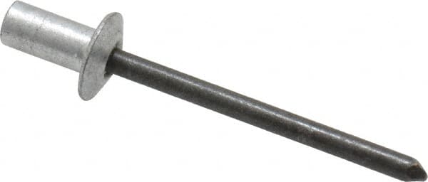 RivetKing - Size 62 Dome Head Aluminum Closed End Sealing Blind Rivet - Steel Mandrel, 0.02" to 1/8" Grip, 3/8" Head Diam, 0.192" to 0.196" Hole Diam, 0.406" Length Under Head, 3/16" Body Diam - Caliber Tooling