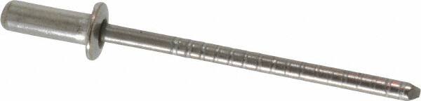 RivetKing - Size 43 Dome Head Stainless Steel Closed End Sealing Blind Rivet - Stainless Steel Mandrel, 0.126" to 0.187" Grip, 1/4" Head Diam, 0.129" to 0.133" Hole Diam, 0.422" Length Under Head, 1/8" Body Diam - Caliber Tooling