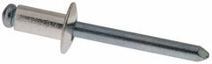 RivetKing - Size 84 Dome Head Aluminum Open End Blind Rivet - Steel Mandrel, 0.02" to 1/4" Grip, 1/2" Head Diam, 0.257" to 0.261" Hole Diam, 1/2" Length Under Head, 1/4" Body Diam - Caliber Tooling