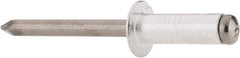 RivetKing - Size 88 Dome Head Aluminum Open End Blind Rivet - Steel Mandrel, 0.376" to 1/2" Grip, 1/2" Head Diam, 0.257" to 0.261" Hole Diam, 3/4" Length Under Head, 1/4" Body Diam - Caliber Tooling