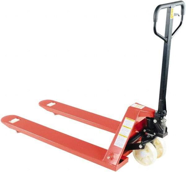 Vestil - 5,500 Lb Capacity, 7-3/4" Lift Economy Pallet Truck - 2-7/8" Min Lift Height, 48" Fork Length x 27" Fork Width, 27" Overall Width - Caliber Tooling