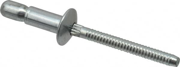 RivetKing - Size 64 Dome Head Steel Structural with Locking Stem Blind Rivet - Steel Mandrel, 0.062" to 0.27" Grip, 0.385" Head Diam, 0.194" to 0.204" Hole Diam, 0.415" Length Under Head, 3/16" Body Diam - Caliber Tooling