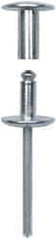 RivetKing - Size 8-62 Dome Head Steel Flush on Both Sides Blind Rivet - Steel Mandrel, 3-5/8" to 3-7/8" Grip, 5/8" Head Diam, 0.255" Min Hole Diam, 3.57" Length Under Head, 1/4" Body Diam - Caliber Tooling