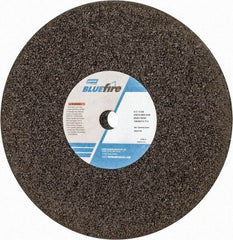 Norton - 8" Diam x 5/8" Hole x 1" Thick, Q Hardness, 16 Grit Surface Grinding Wheel - Zirconia Alumina, Type 1, Very Coarse Grade, 6,000 Max RPM, No Recess - Caliber Tooling