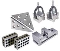 Value Collection - Layout & Setup Kits Type: V Block & 1-2-3 Block Kit Contents: Precision Screwless Vise; Set of 1-2-3 Blocks & Angle Plates; V-Block & Clamps Set - Caliber Tooling