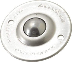 SKF - Round, Stainless Steel Ball Transfer - 14.2mm Mount Height, 120 Lb. Capacity - Caliber Tooling