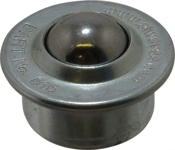 SKF - Round, Carbon Steel Ball Transfer - 9.5mm Mount Height, 100 Lb. Capacity - Caliber Tooling