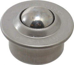 SKF - Round, Stainless Steel Ball Transfer - 9.5mm Mount Height, 77 Lb. Capacity - Caliber Tooling