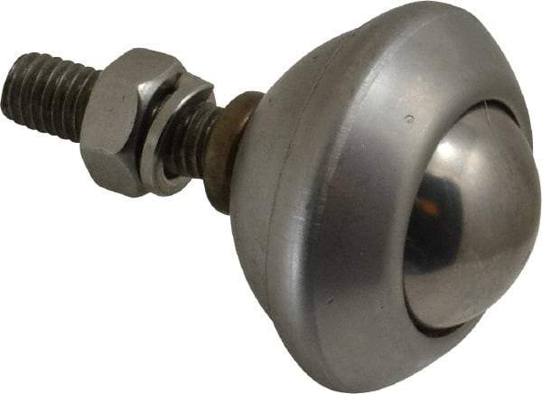 SKF - Round, Stainless Steel Ball Transfer - 32.5mm Mount Height, 121 Lb. Capacity - Caliber Tooling