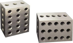 Value Collection - 0.0003 Squareness Per Inch, Hardened Steel, 2-3-4 Block with 23 Hole Setup Block - 0.0001 to 0.0007 Inch Overall Tolerance, 3/8 - 16 Inch Tapped Hole Size, 56-60 HRC Hardness, Sold As Matched Pair - Caliber Tooling