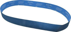 Norton - 2-1/2" Wide x 60" OAL, 120 Grit, Zirconia Alumina Abrasive Belt - Zirconia Alumina, Fine, Coated, X Weighted Cloth Backing, Series R823 - Caliber Tooling