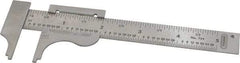 General - 0 to 4" Stainless Steel Vernier Caliper - 1/32 & 1/16" Graduation, 3/4" Jaw Depth, 0.03mm Accuracy - Caliber Tooling