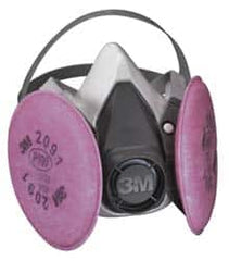 3M - Size S, P100 NIOSH Filter Rating, Thermoplastic Elastomer, Half Mask Facepiece Respirator Assembly - Protection from Oil and Non-Oil Based Particles, 4 Point Suspension - Caliber Tooling