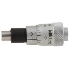 Mitutoyo - 1/4 Inch, 0.79 Inch Thimble, 6.35mm Diameter x 0.3543 Inch Long Spindle, Mechanical Micrometer Head - Caliber Tooling