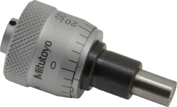 Mitutoyo - 1/4 Inch, 0.79 Inch Thimble, 6.35mm Diameter x 0.3543 Inch Long Spindle, Mechanical Micrometer Head - Caliber Tooling