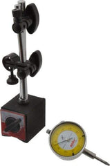 Value Collection - 0.001" Graduation, 0-100 Dial Reading, Indicator & Base Kit - C Holder, 0.001 Inch Graduation, Includes Dial Indicator, Magnetic Base - Caliber Tooling