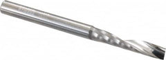 Onsrud - 1/4" Cutting Diam x 1-1/4" Length of Cut, 1 Flute, Upcut Spiral Router Bit - Uncoated, Right Hand Cut, Solid Carbide, 3" OAL x 1/4" Shank Diam, Single Edge, 21° Helix Angle - Caliber Tooling