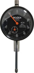 Teclock - 1" Range, 0-100 Dial Reading, 0.001" Graduation Dial Drop Indicator - 2-11/64" Dial, 0.1" Range per Revolution, 0.0014" Accuracy, Revolution Counter - Caliber Tooling