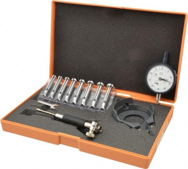 Mitutoyo - 8 Anvil, 0.4 to 0.7" Dial Bore Gage - 0.0005" Graduation, 2.4" Gage Depth, Accurate to 0.00016" - Caliber Tooling