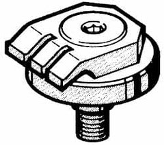 Mitee-Bite - 7-1/2mm Clamping Height, 880 Lb Clamping Pressure, Raised Height Swivel Stop Positioning Stop - 7-1/2mm Jaw Height, Spring Steel, Series Mitee-Bite Kopal Mini Clamps - Caliber Tooling