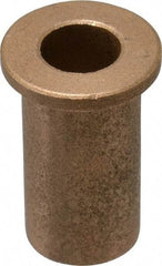 Boston Gear - 1/2" Inside x 3/4" Outside Diam, Oil Impregnated Bronze Sleeve Bearing - 1" Flange Outside Diam, 1/8" Flange Thickness, 1-1/2" OAL - Caliber Tooling