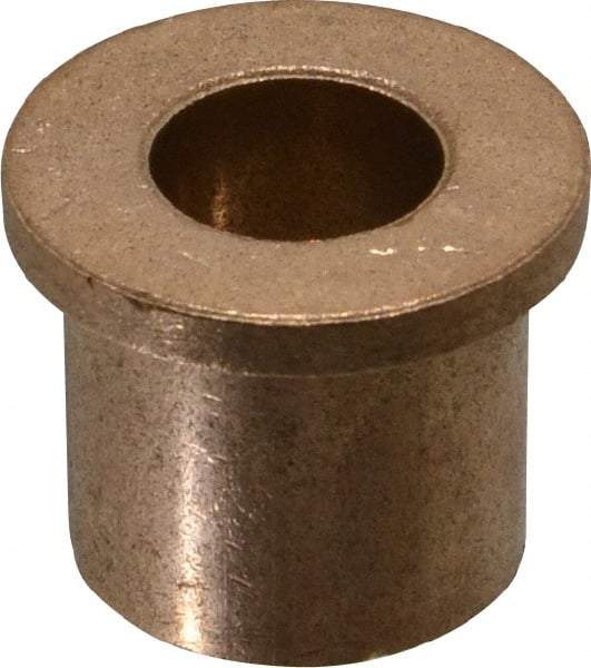 Boston Gear - 5/8" Inside x 1" Outside Diam, Oil Impregnated Bronze Sleeve Bearing - 1-1/4" Flange Outside Diam, 5/32" Flange Thickness, 1" OAL - Caliber Tooling