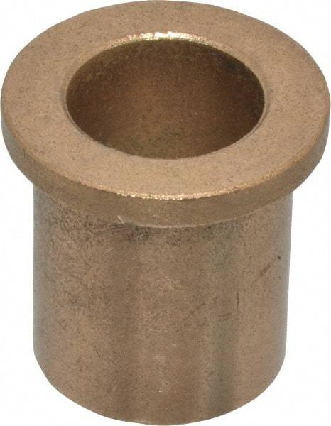 Boston Gear - 3/4" Inside x 1" Outside Diam, Oil Impregnated Bronze Sleeve Bearing - 1-1/4" Flange Outside Diam, 5/32" Flange Thickness, 1-1/4" OAL - Caliber Tooling