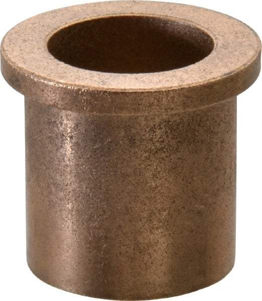 Boston Gear - 7/8" Inside x 1-1/8" Outside Diam, Oil Impregnated Bronze Sleeve Bearing - 1-3/8" Flange Outside Diam, 5/32" Flange Thickness, 1-1/4" OAL - Caliber Tooling