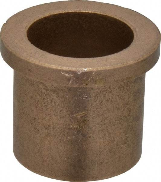 Boston Gear - 1" Inside x 1-1/4" Outside Diam, Oil Impregnated Bronze Sleeve Bearing - 1-1/2" Flange Outside Diam, 3/16" Flange Thickness, 1-1/4" OAL - Caliber Tooling