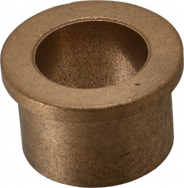 Boston Gear - 1" Inside x 1-3/8" Outside Diam, Oil Impregnated Bronze Sleeve Bearing - 1-5/8" Flange Outside Diam, 3/16" Flange Thickness, 1" OAL - Caliber Tooling