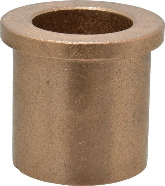 Boston Gear - 1" Inside x 1-3/8" Outside Diam, Oil Impregnated Bronze Sleeve Bearing - 1-5/8" Flange Outside Diam, 3/16" Flange Thickness, 1-1/2" OAL - Caliber Tooling