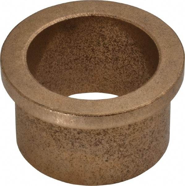 Boston Gear - 1-1/4" Inside x 1-1/2" Outside Diam, Oil Impregnated Bronze Sleeve Bearing - 1-3/4" Flange Outside Diam, 3/16" Flange Thickness, 1" OAL - Caliber Tooling