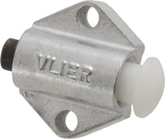 Vlier - 7/8" Base Width, 1/8" Stroke Len, 3/8" Stop Head OD, 21/32" Btw Mt Hole Ctrs, 19/32" Btw Mt Hole & Edge, Round Spring Locating Stop - 11/16" Body Len x 7/8" Body Width, 7/32" Base Thickness, 5.13 Lb Init, 10 Lb Mid, 14.9 Lb Final End Force - Caliber Tooling