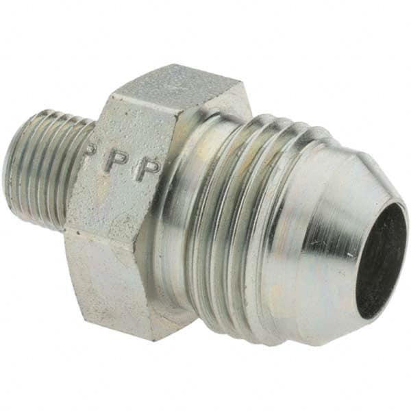 Parker - 1/2" Tube OD x 1/8-27 Male NPT 37° Steel Flared Tube Straight Thread Connector - Caliber Tooling