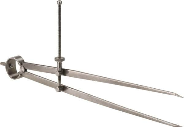 Value Collection - 12 Inch Leg, Spring Joint, Steel, Polished, Divider - 12 Inch Max Measurement, 300mm Max Measurement, Flat Leg with Quick Nut Adjustment - Caliber Tooling